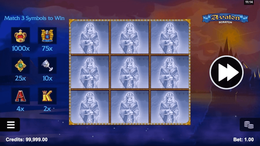 Avalon Scratch game reels