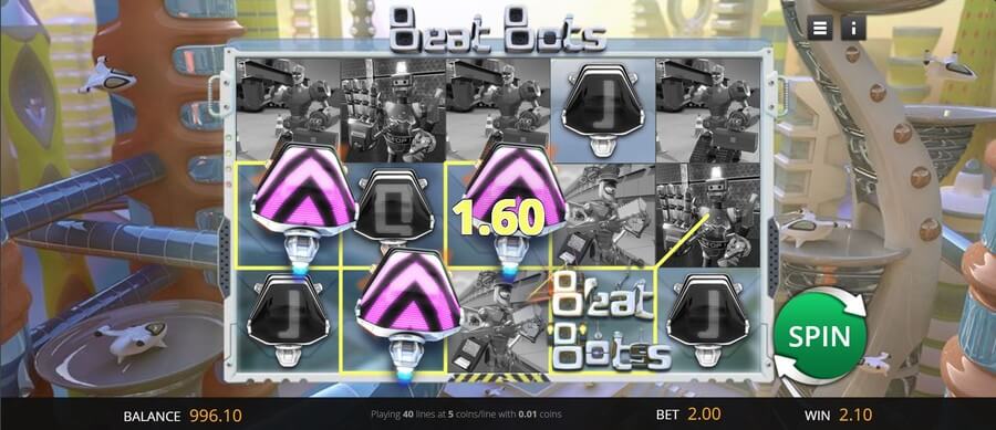 Beat Bots online slot game big win