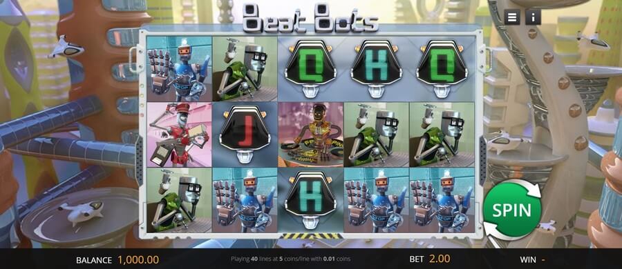 Beat Bots online slot game reels