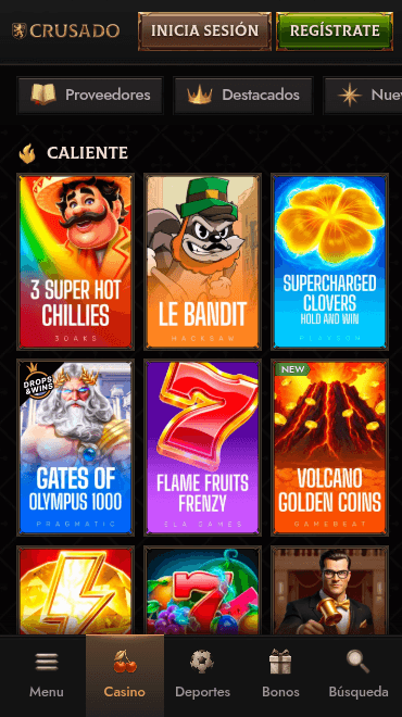 Biblioteca de juegos de Crusado Casino