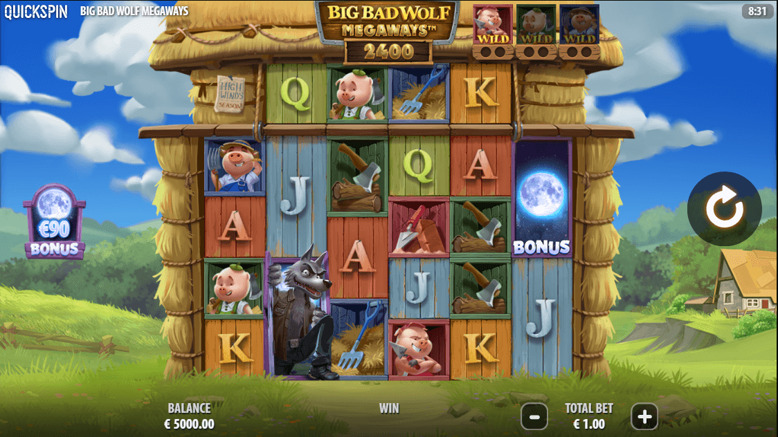 Big Bad Wolf Megaways Online Slots Game Reels