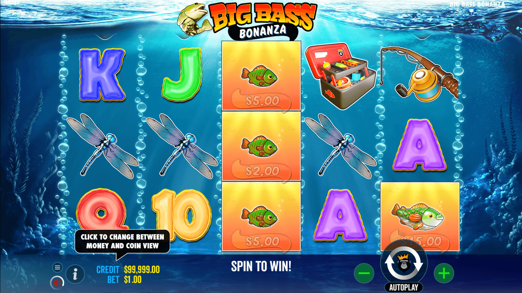 Big Bass Bonanza gameplay window