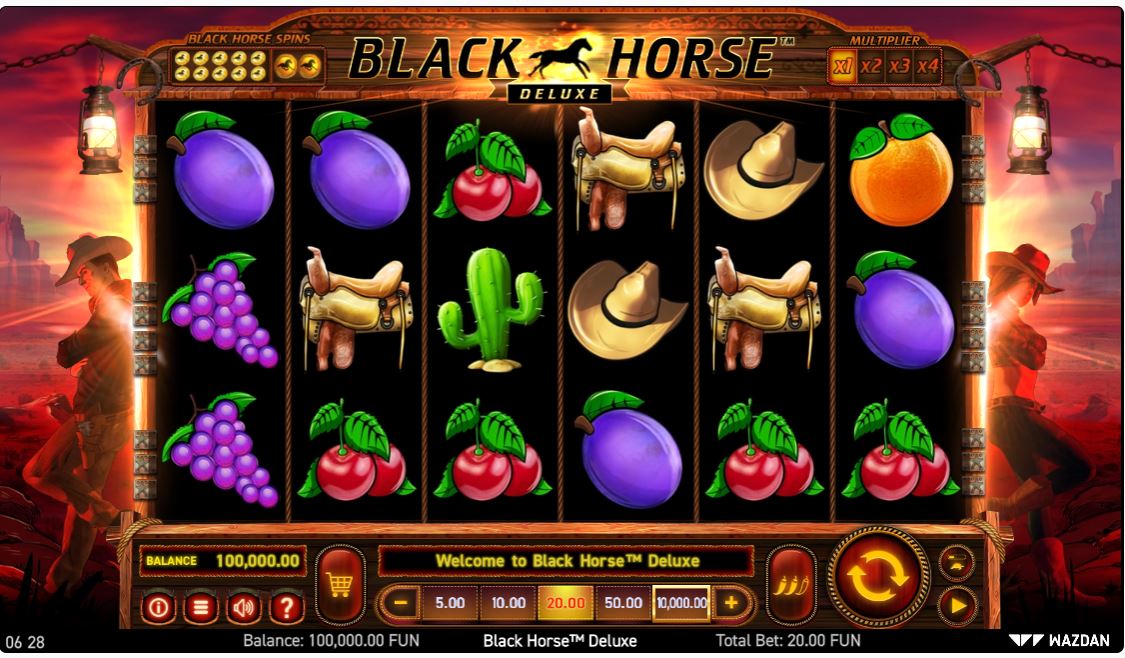 Black Horse Deluxe Online Slot Machine reels