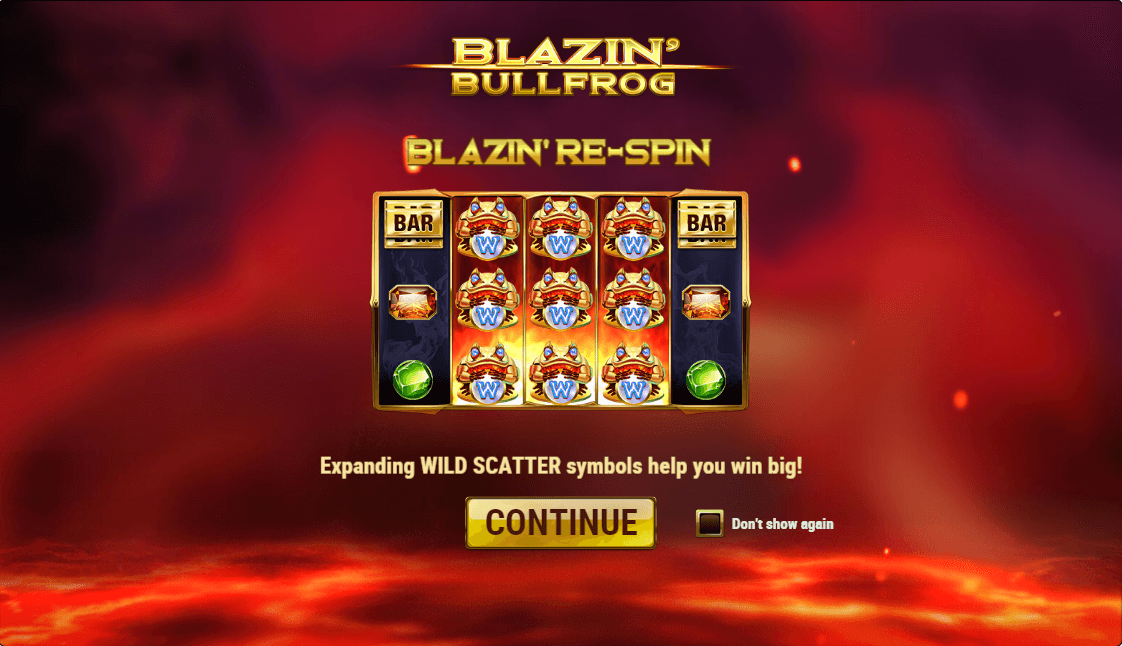 Blazin Bullfrog Online Slots Game Landing Page