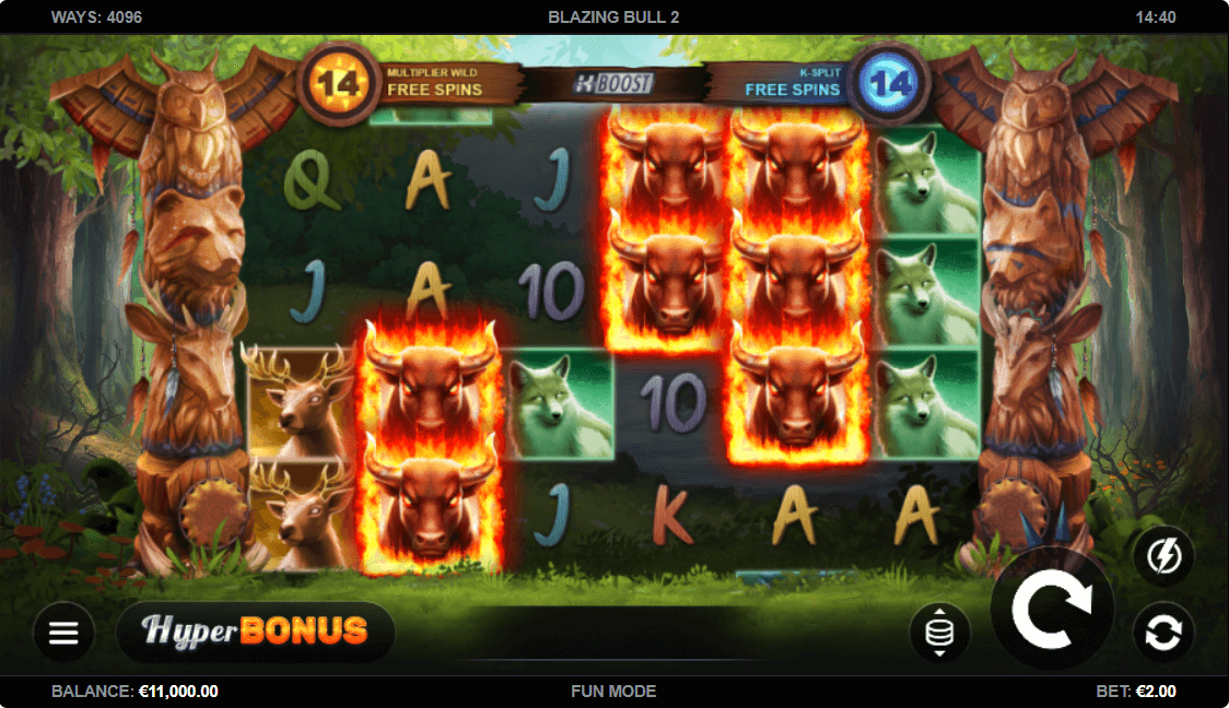Blazing Bull 2 Online Slots Game Reels