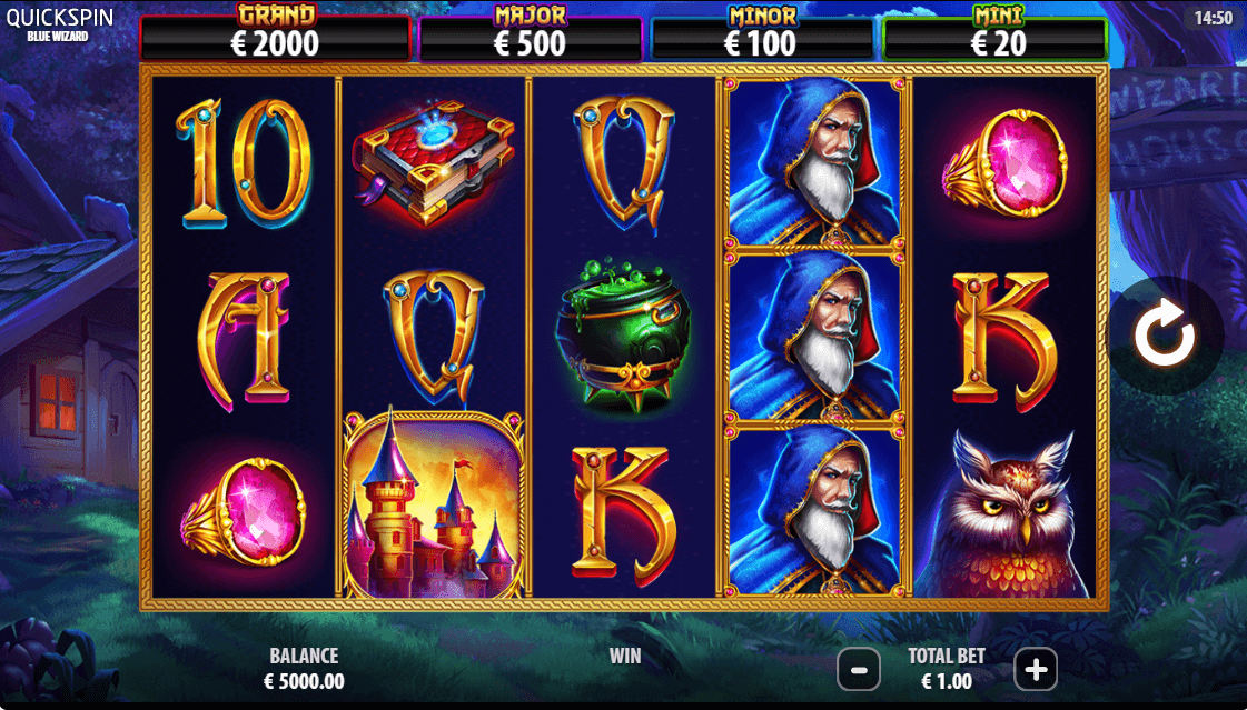Blue Wizard Online Slots Game Reels