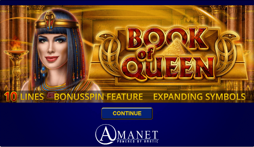 Book of Queen Online Slots Game Landing Page