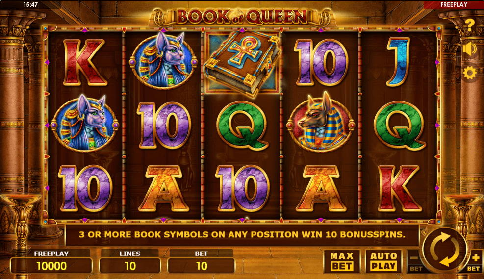 Book of Queen Online Slots Game Reels