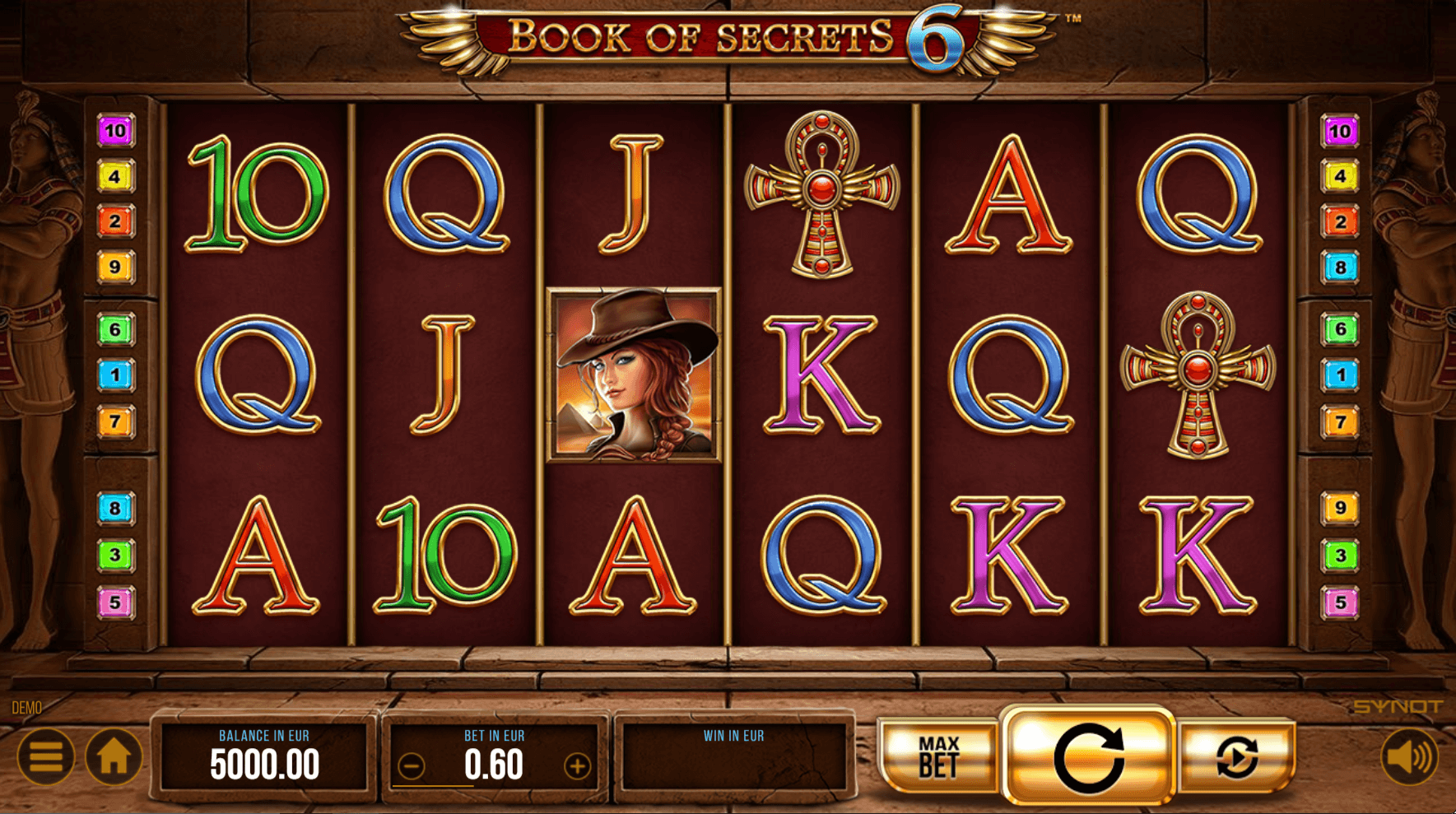 Book of Secrets 6 online slot game reels