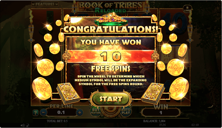 Book of Tribes Reloaded free spin bonus trigger