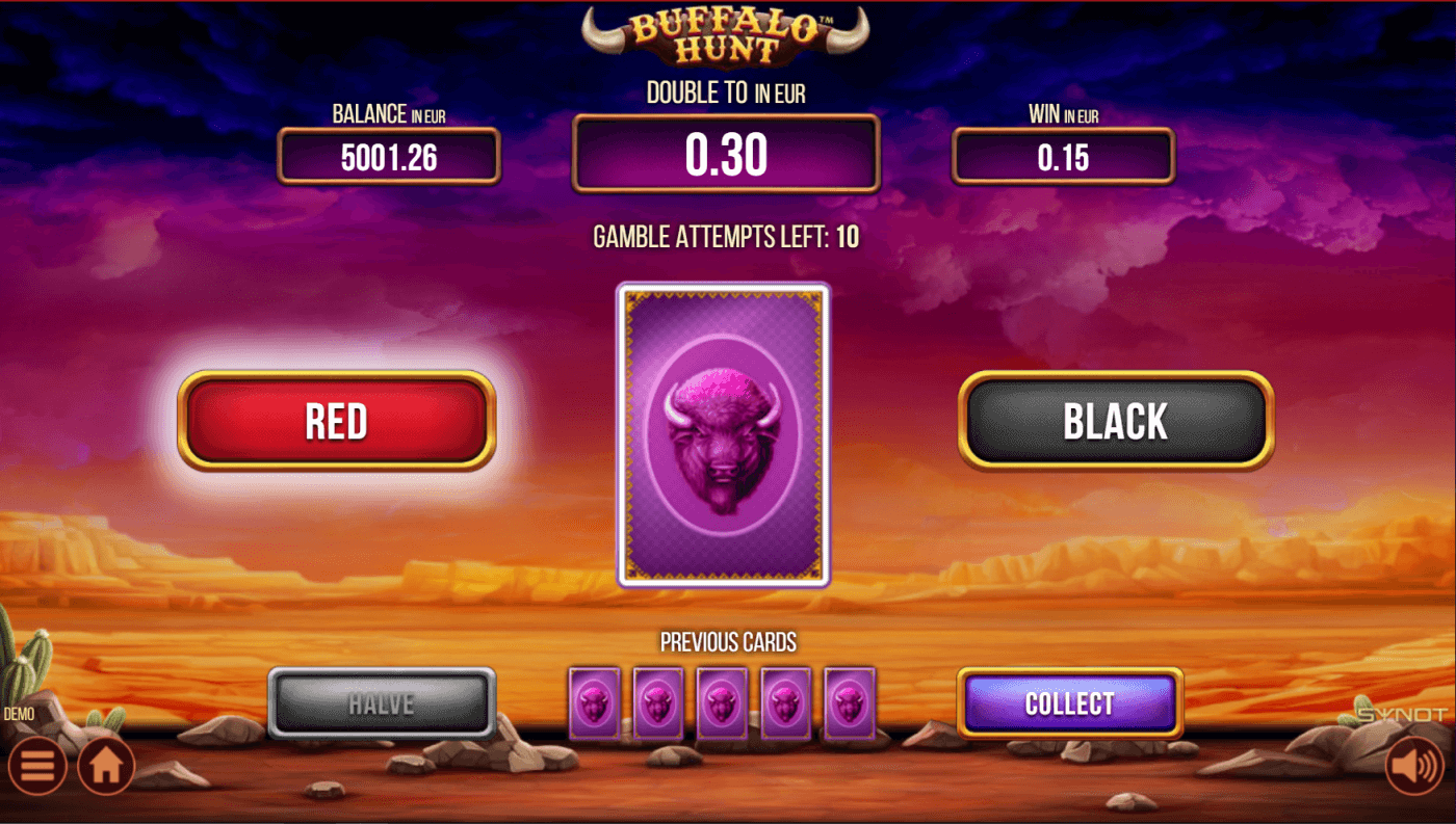 Buffalo Hunt online slot game gamble feature