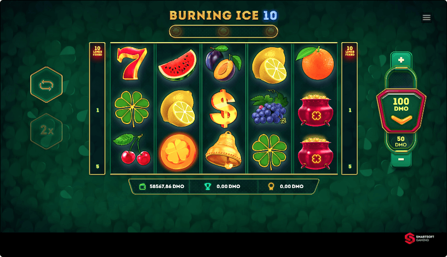 Burning Ice 10 online slot game reels
