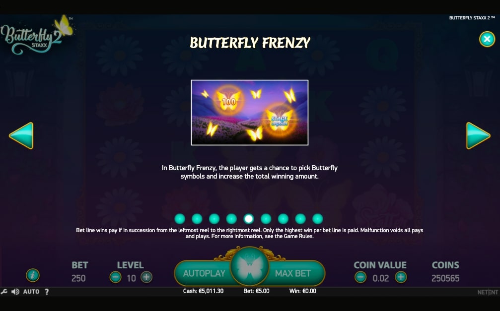 NetEnt Butterfly Staxx 2 bonus