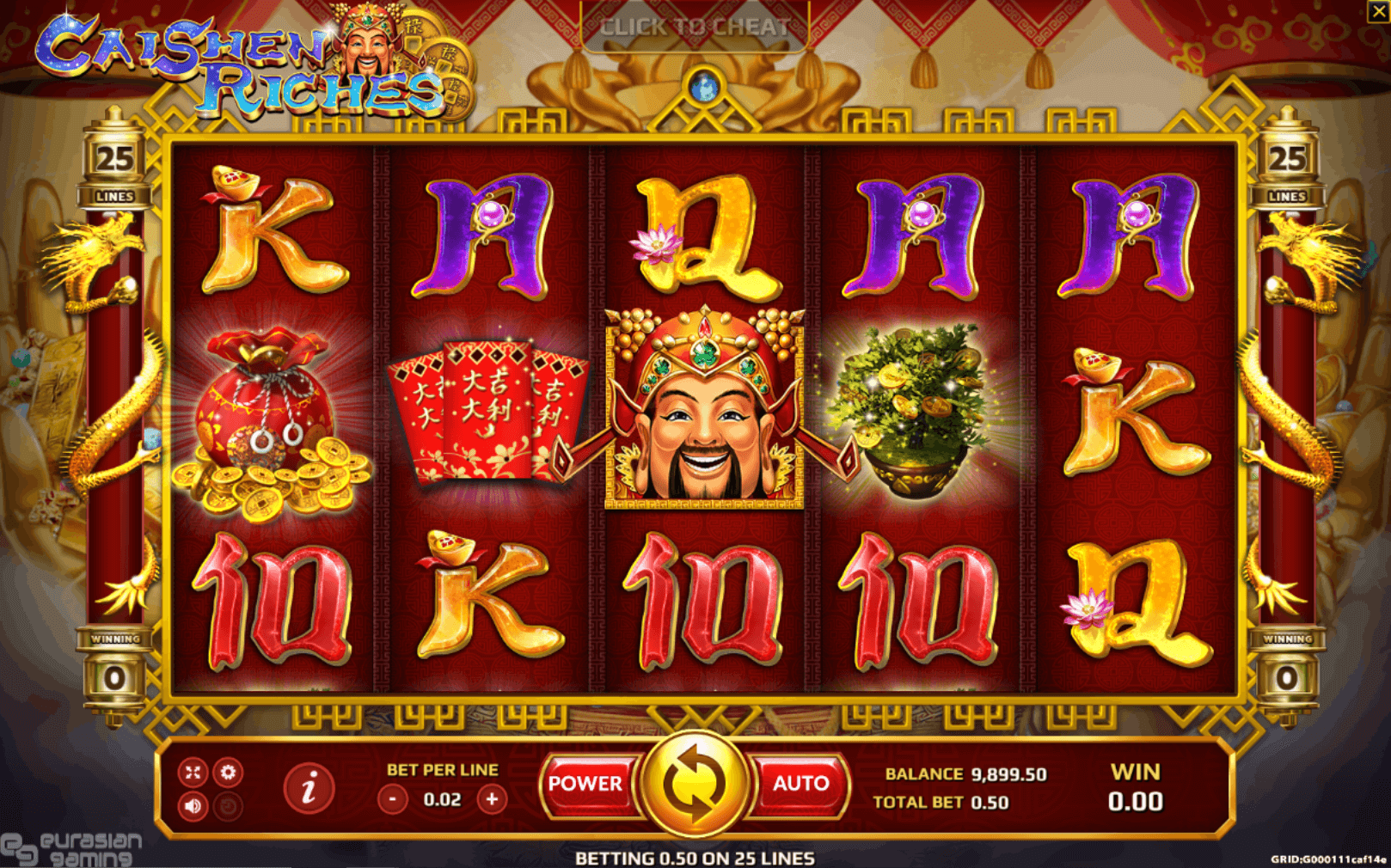 Caishen Riches online slot game reels