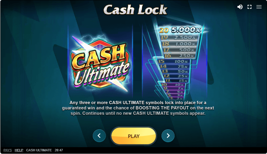 Cash Ultimate online slot game intro