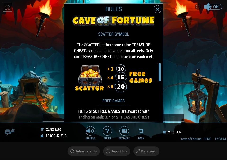 Cave of Fortune Slot Bonus