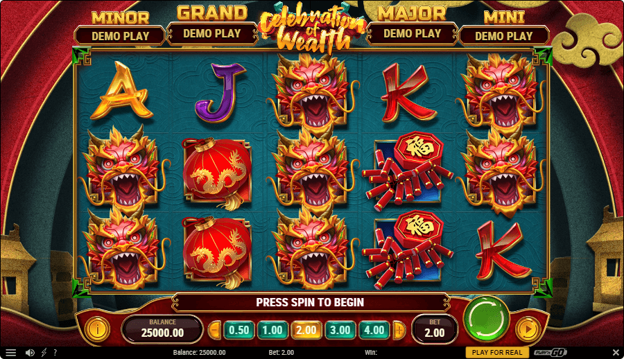 Celebration of Wealth Online Slot Game Reels