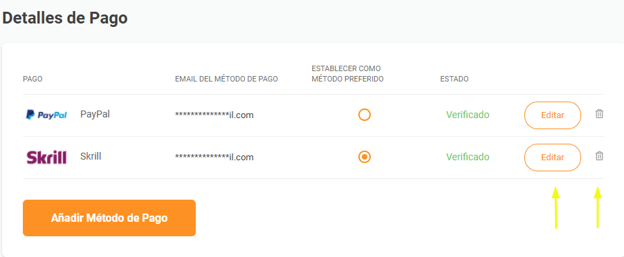 Centro de ayuda Configurar tu pago Editar detalles