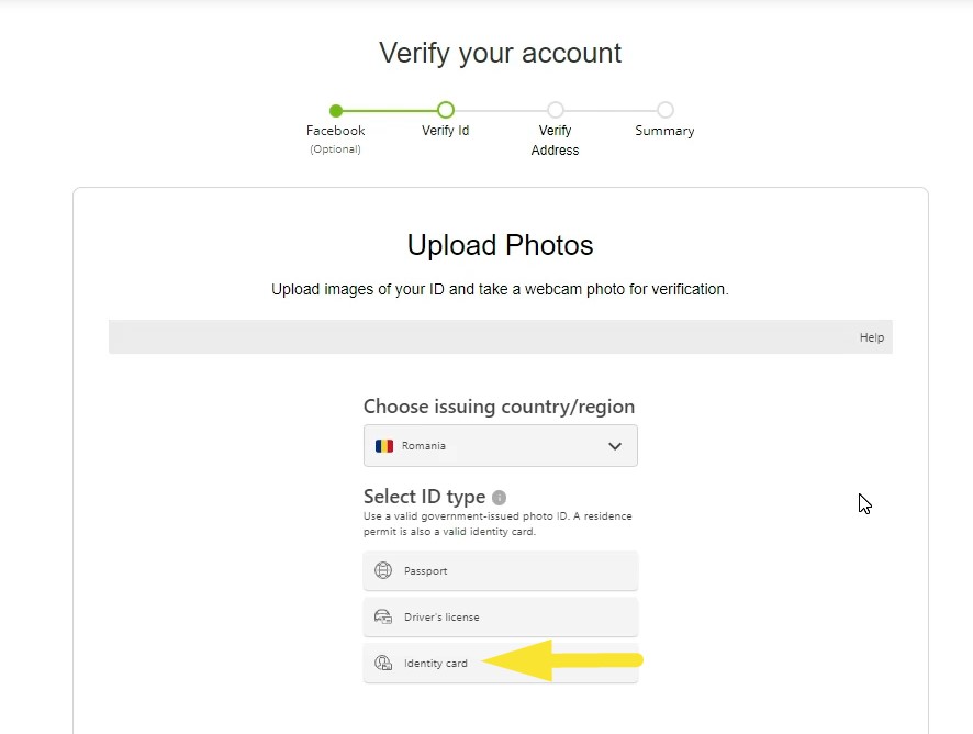 Neteller Identity Card Verification