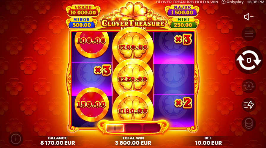Clover Treasure Hold and Win Coins Game