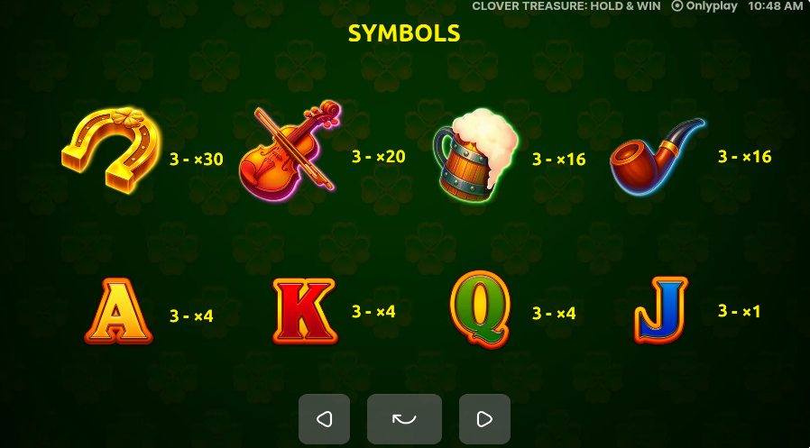 Clover Treasure Hold and Win Symbols
