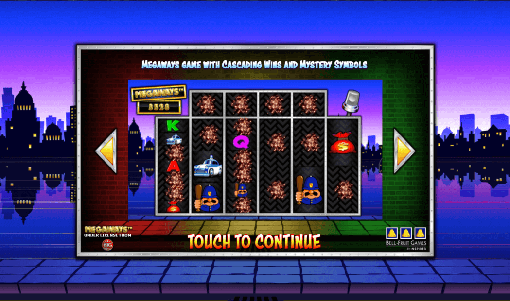 Cops n Robbers Megaways Online Slots Game Landing Page
