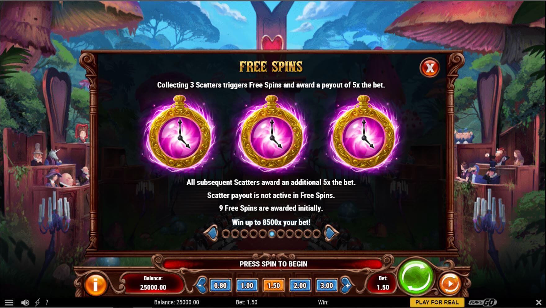 Court of Hearts online slot game free spins feature