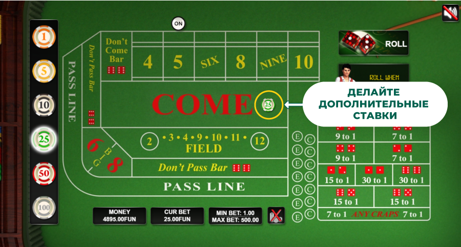 Dopolnitelnye stavki v krepse