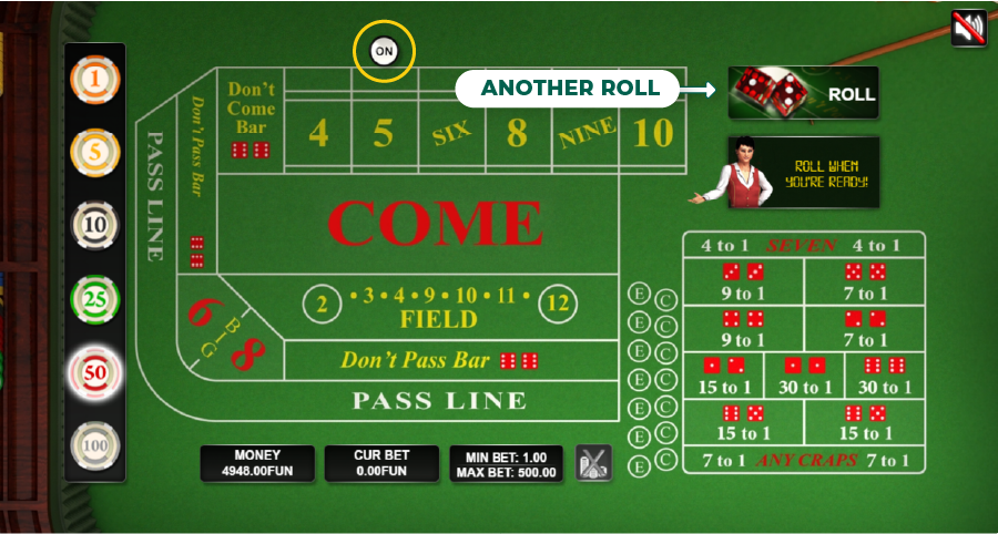 craps another roll