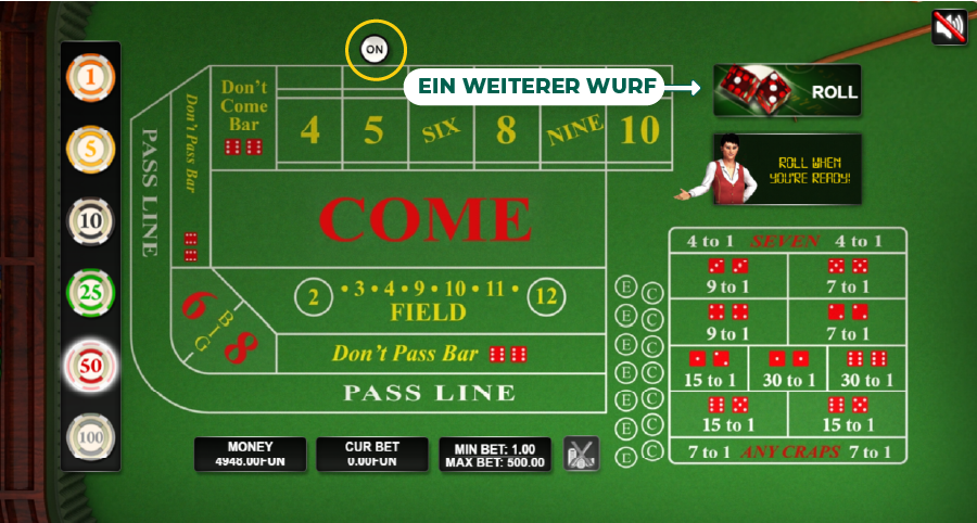 craps ein weiterer wurf