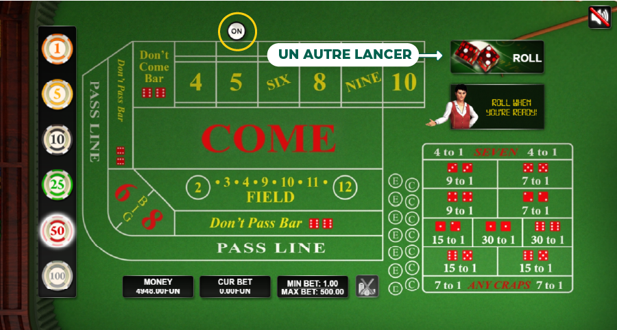 craps un autre rouleau