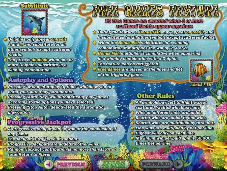 Crystal Waters Online Slot Special Features