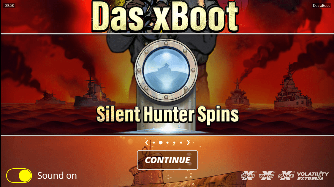 Das xBoot Online Slots Game Landing Screen