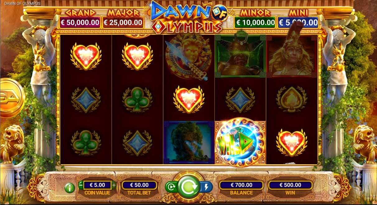 Game Art Dawn of Olympus Online Slot Winning Line