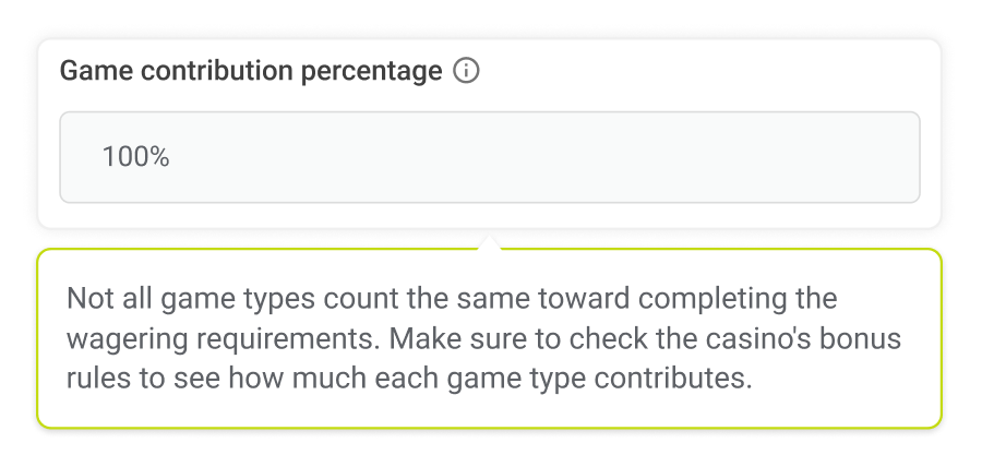 game contribution percentage info