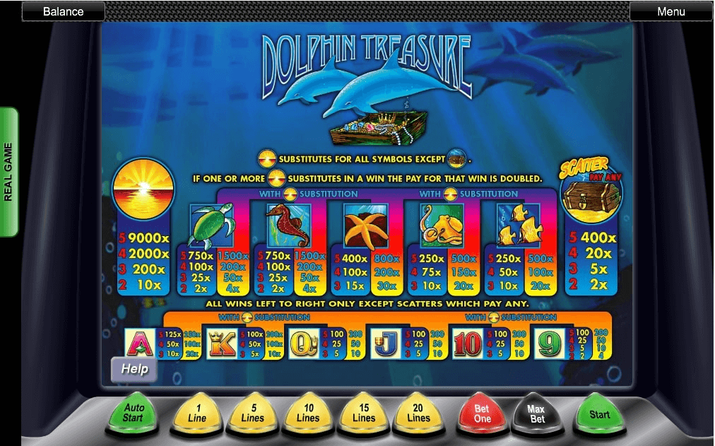 dolphin treasure slots real money