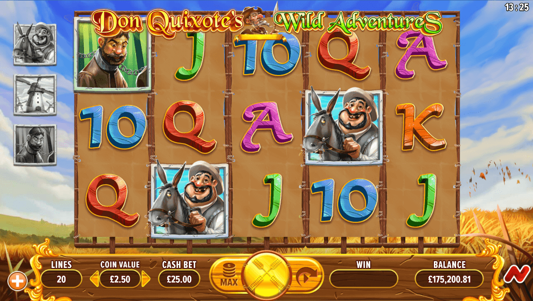 Don Quixote's Wild Adventures Online Slots Game Reels