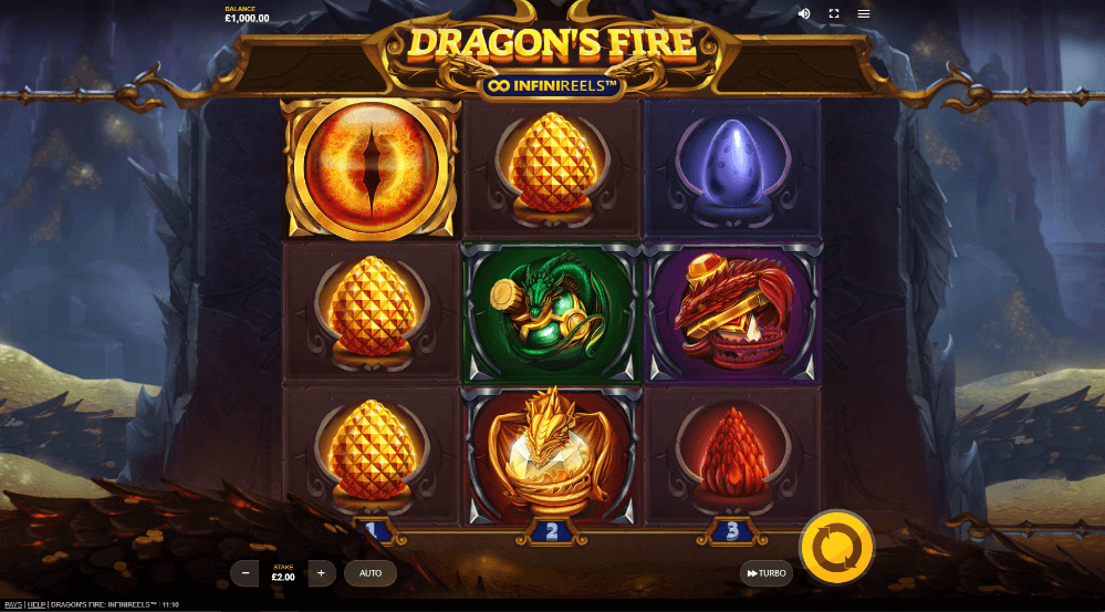 Dragons Fire Infinireels online slot game bonus feature