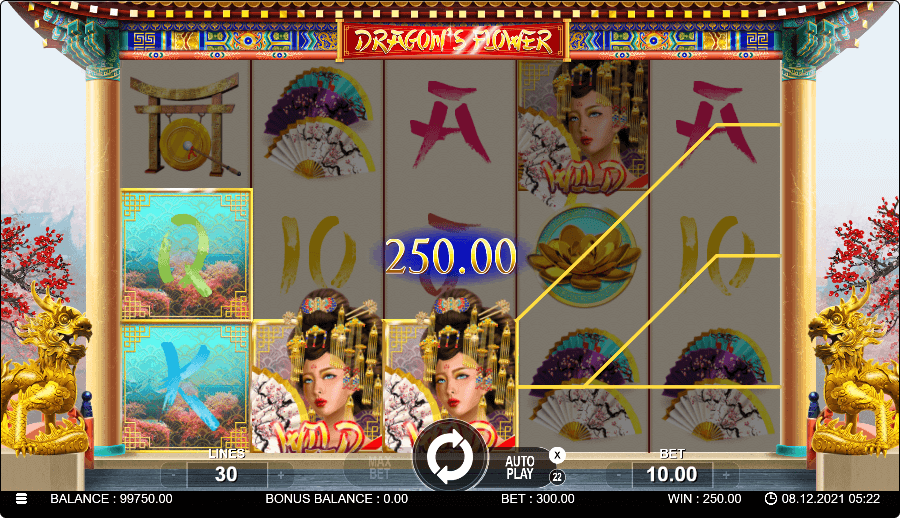 Dragons Flower Online Slot Game Win