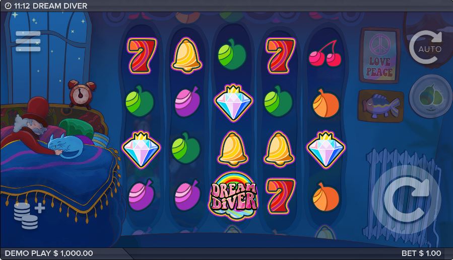 Dream Diver online slot game reels