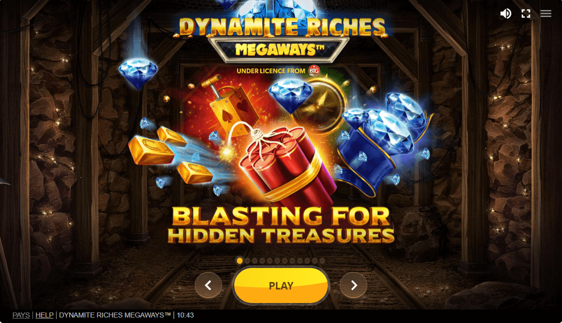 Dynamite Riches MegaWays Online Slots Game Landing Screen