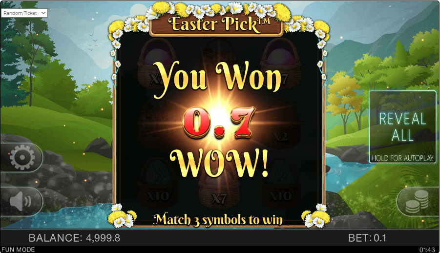 Easter Pick scratch card online slot win