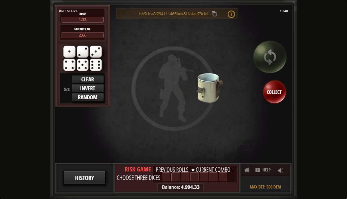 Evoplay Roll the Dice play