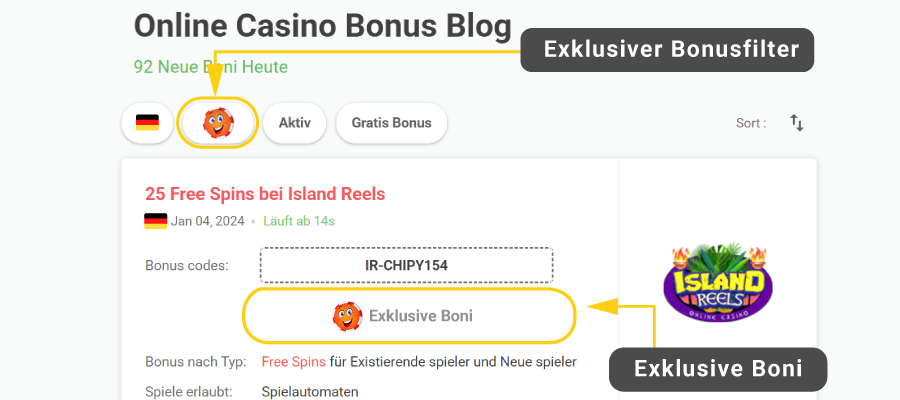 Exklusiver Bonus Regelmäßiger Bonus