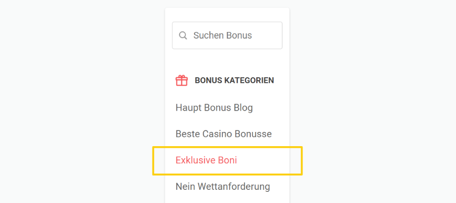 Exklusive Boni Leitfaden