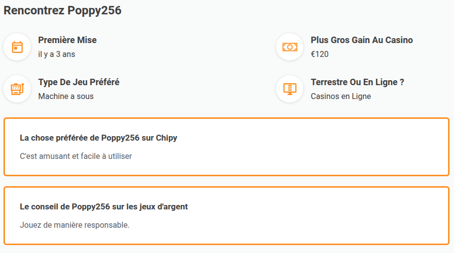 Section « Rencontres » - Profil public