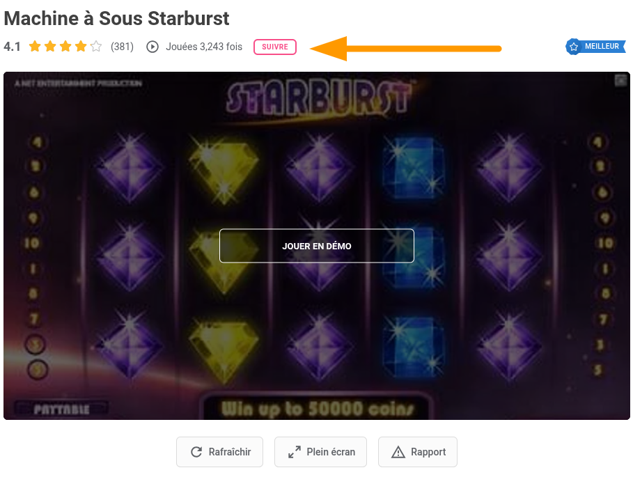 bouton « Suivre le jeu »