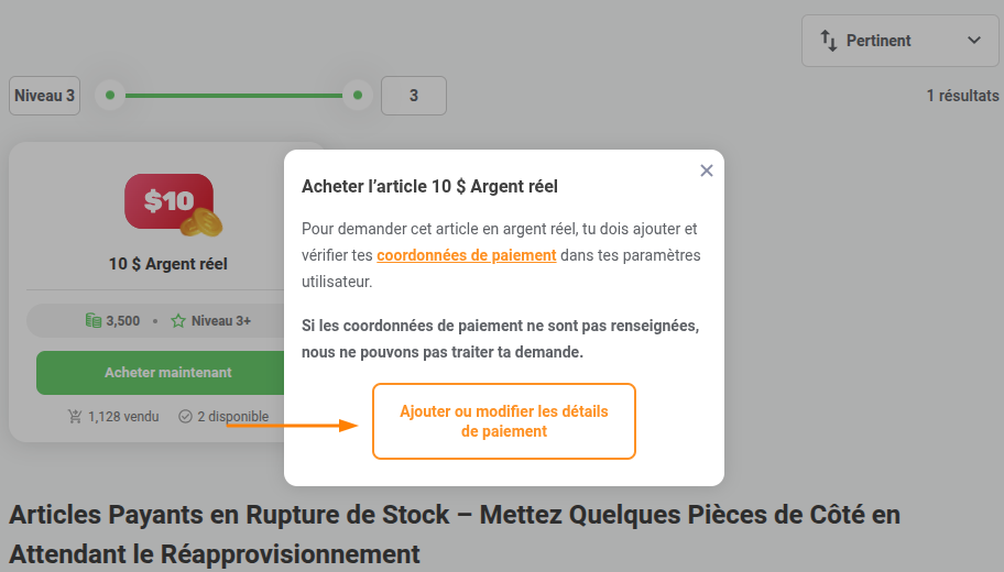 Comment puis-je utiliser mes points RMI ? Ajouter des informations de paiement