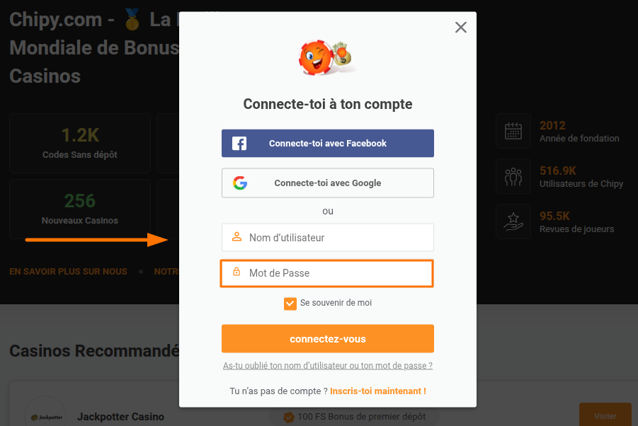 Centre d'aide - Modifier les informations de compte - Se connecter