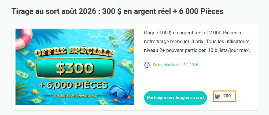 Tirages au sort à participation payante